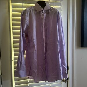 Men’s purple and white dress shirt. Never worn